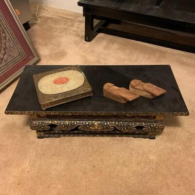 Wood display stand, jade inlaid box and more