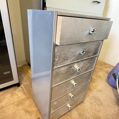 Silver dresser and drawer unit
