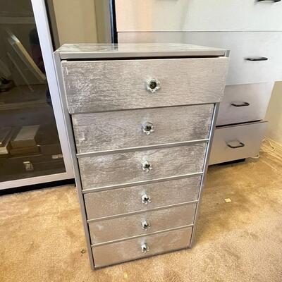 Silver dresser and drawer unit