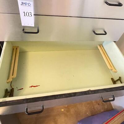 Silver dresser and drawer unit