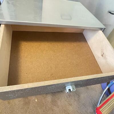 Silver dresser and drawer unit