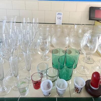 Assorted glassware