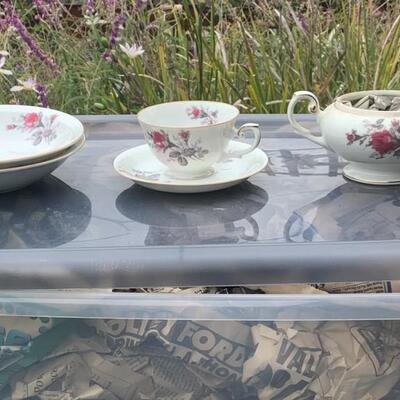 Kyoto China Gray Rose full set