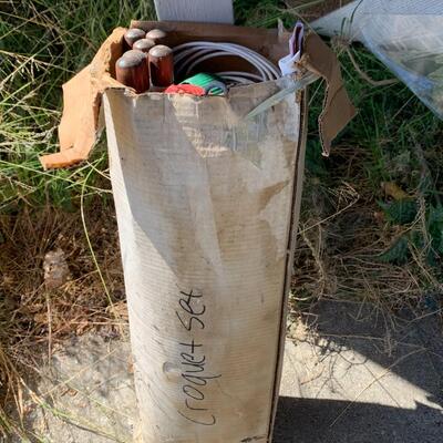 Camping equipment and croquet set