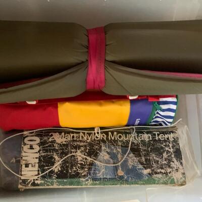 Camping equipment and croquet set