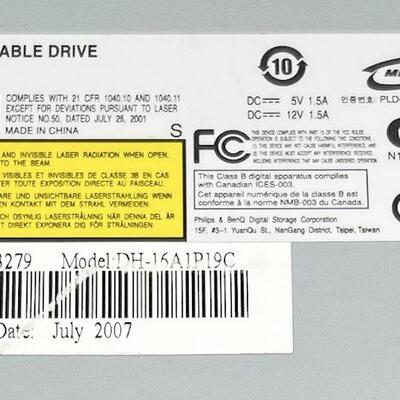 PHILIPS & BENQ DH-16A1P DVD/CD REWRITABLE DRIVE