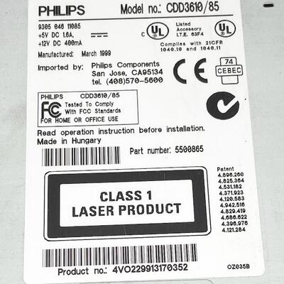 PHILIPS CDD3610/85 CD REWRITABLE DRIVE