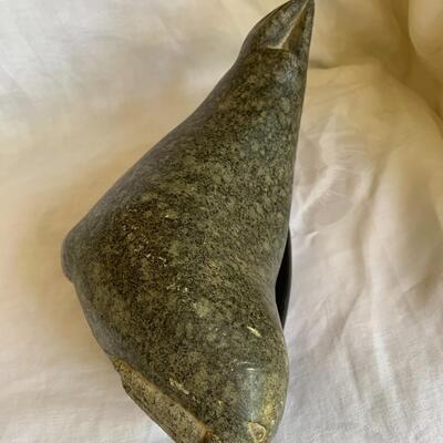 Vintage Stone carved Canadian Eskimo Art Walrus