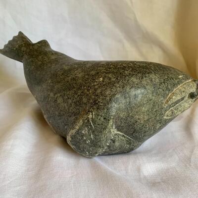 Vintage Stone carved Canadian Eskimo Art Walrus