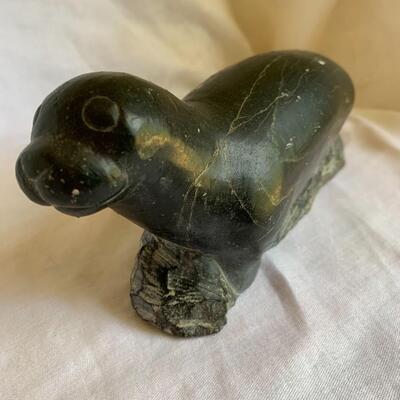 Hand carved stone seal - likely Inuit