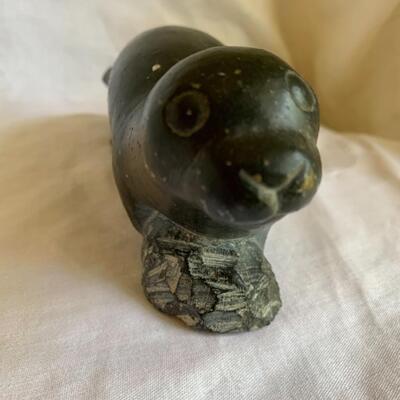 Hand carved stone seal - likely Inuit
