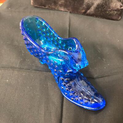 Fenton electric blue hobnail shoe