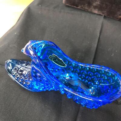 Fenton electric blue hobnail shoe