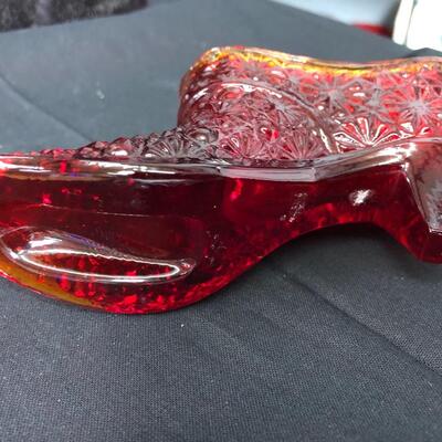 Fenton amberina glass slipper