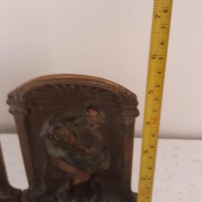 Lot 32- Brass Bookends-"The Thinker" Nice and heavy.