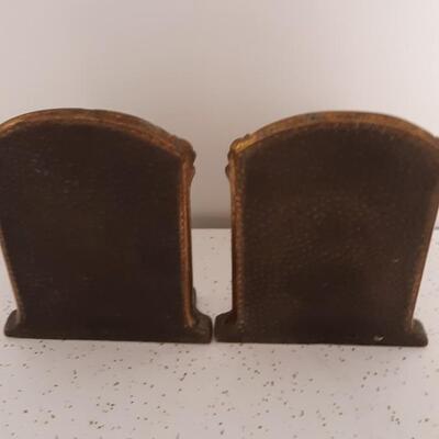 Lot 32- Brass Bookends-"The Thinker" Nice and heavy.