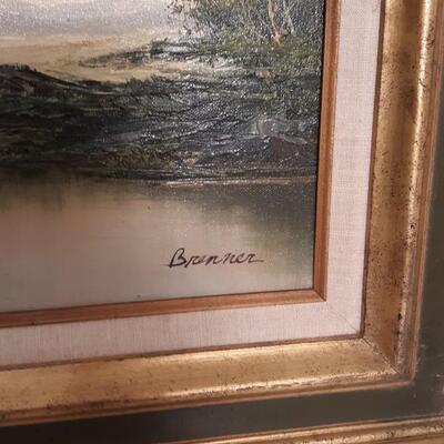Lot 37-Brenner Painting -Cottage with Scenic View