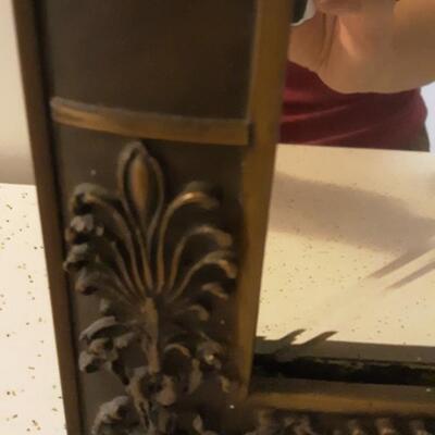 Lot 38-Antique Mirror With Wood Frame