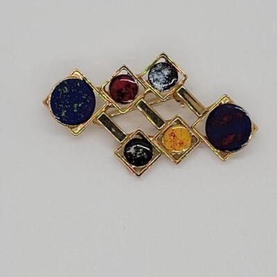 Lot 96:Handcrafted goldfill and enamel Brooch