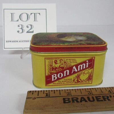 Small Bon Ami Tin With Chicks on Lid, Bristol Ware, Made in Hong Kong