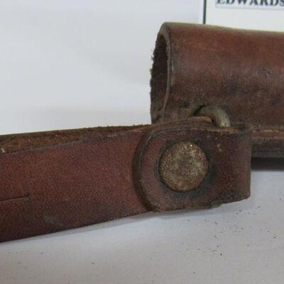 Vintage Leather Knife Sheathe, Hand Tooled, Marked