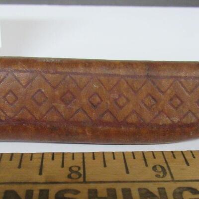 Vintage Leather Knife Sheathe, Hand Tooled, Marked