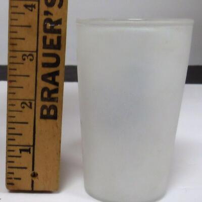 Vintage Small Union Pacific Railroad Frosted Glass Tumber, Kansas