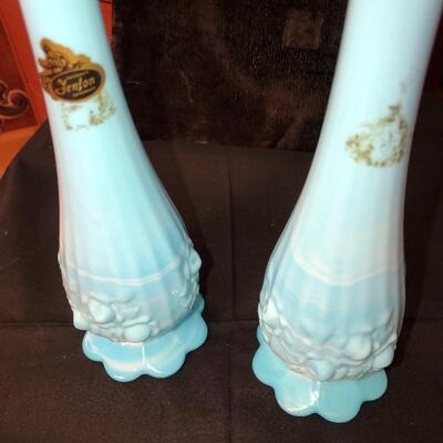 Two Fenton mid century swung vases