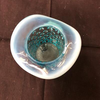 Fenton opalescent baby blue toothpick holder 