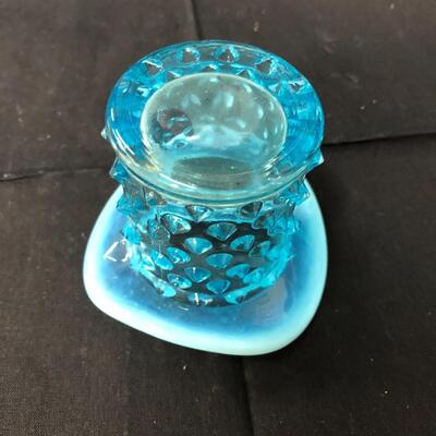 Fenton opalescent baby blue toothpick holder 