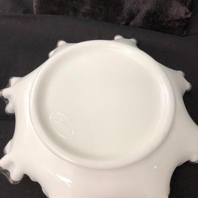 Fenton silver crest ruffled candy dish