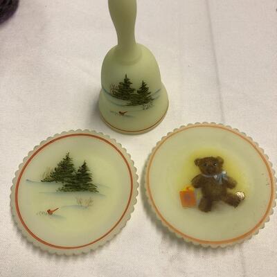 Fenton mini hand painted Christmas set