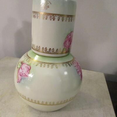 RS Prussia Porcelain Handpainted Bedside Carafe & Cup