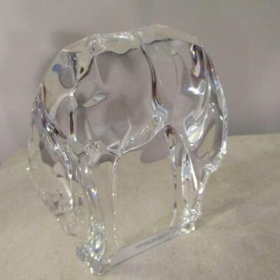 Hoya Crystal Lead Grazing Horse Sculpture Figurine Japan