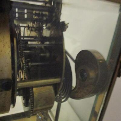Ansonia Clock Co. Brass & Glass Mantle Clock
