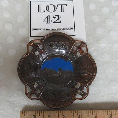 Copper Small Tray Images of Mackinac Bridge and Area