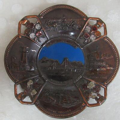 Copper Small Tray Images of Mackinac Bridge and Area