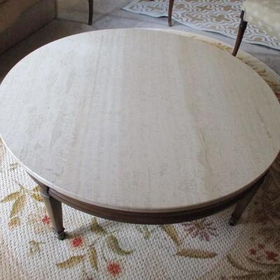 Round Marble Top Coffee Table 38 1/4
