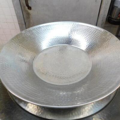Hammered Finish Metal Footed Centerpiece Bowl and Other Pieces for Food Service Use 16