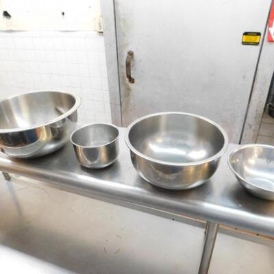 Set of Four Commercial NSF Mixing Bowls Various Sizes