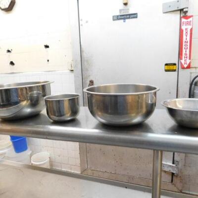 Set of Four Commercial NSF Mixing Bowls Various Sizes