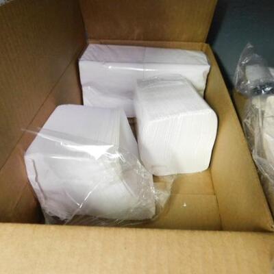 4 Boxes of Plastic To-Go Dinnerware and Square Napkins 