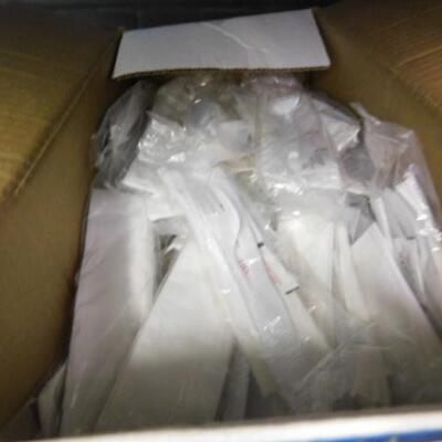 4 Boxes of Plastic To-Go Dinnerware and Square Napkins 