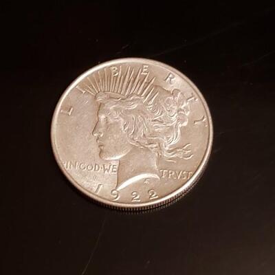 1922 AU Peace silver dollar 