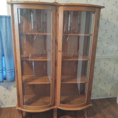1 - Double Curved Front Curio Cabinet