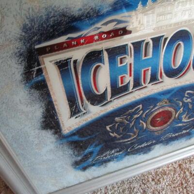 Icehouse Beer Bar Sign Man Can Heavy mirror 29 3/4