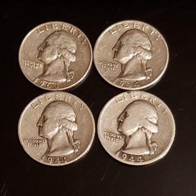 4 silver washington quaters 