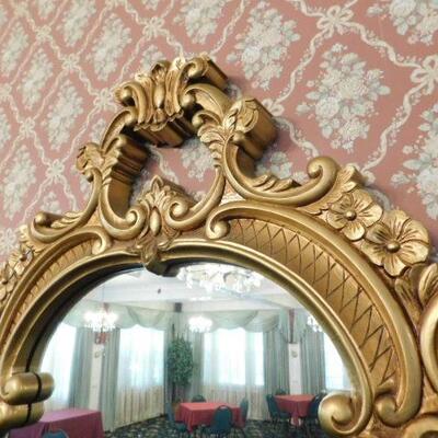 Large Vintage Composite Florentine Frame Wall Mirror #1 of 2