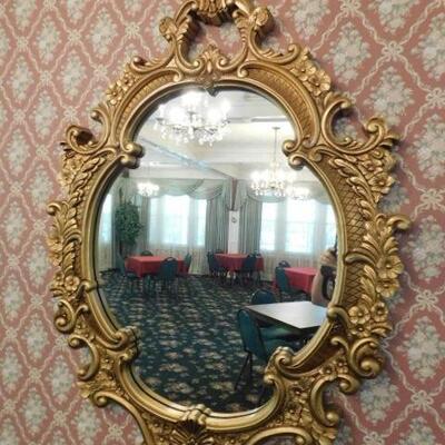 Large Vintage Composite Florentine Frame Wall Mirror #1 of 2