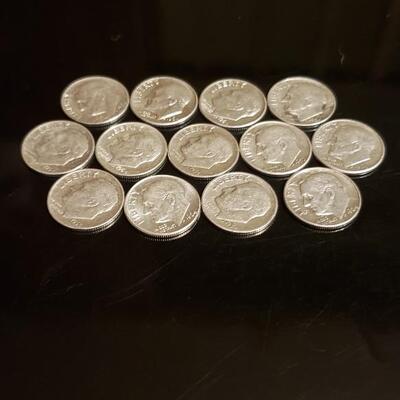 13  silver various date  rosevelt dimes 